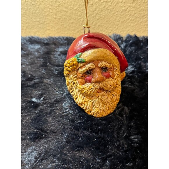 Vintage Handcrafted Santa Claus Head Ornament By L. Amato 93 - Picture 4 of 7